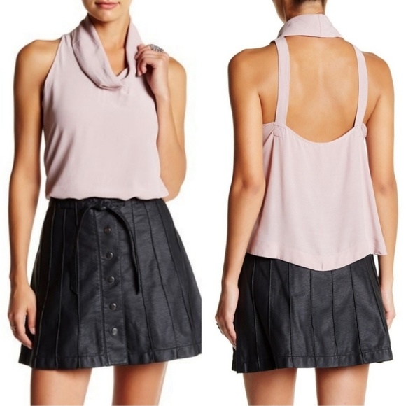 Free People Tops - Free People Lavender Open Back High Neck Top
